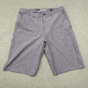 BKE Hybrid Shorts Mens 33 Gray Standard Fit Casual Flat Front Chino